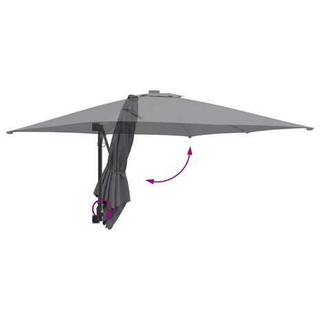 Tuinparasol Antraciet en Zwart 248.5 x 247.5 x 160 cm