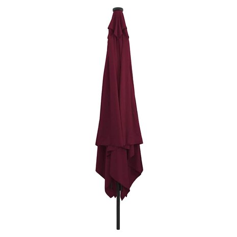 Tuinparasol Rood en Zwart 295 x 295 x 245 cm Polyester en staal