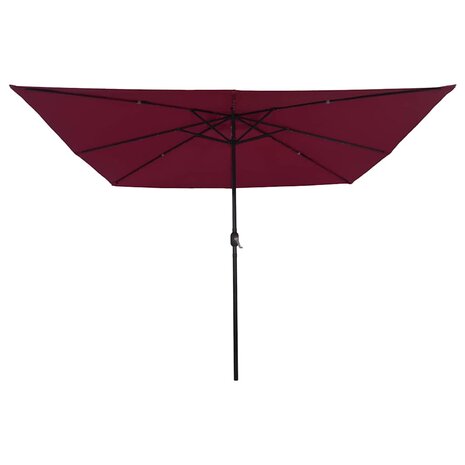 Tuinparasol Rood en Zwart 295 x 295 x 245 cm Polyester en staal