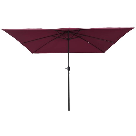 Tuinparasol Rood en Zwart 295 x 295 x 245 cm Polyester en staal