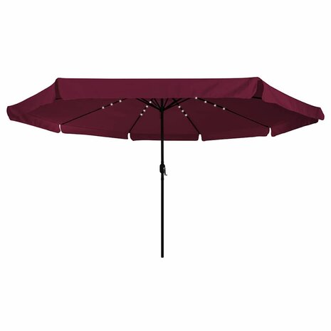 Tuinparasol Rood en Zwart 395 x 395 x 245 cm Polyester en staal
