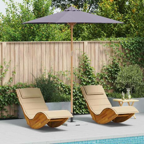 Tuinparasol Donkergrijs 240 x 240 x 260 cm Bamboe