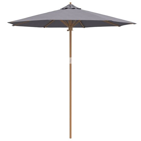 Tuinparasol Donkergrijs 240 x 240 x 260 cm Bamboe
