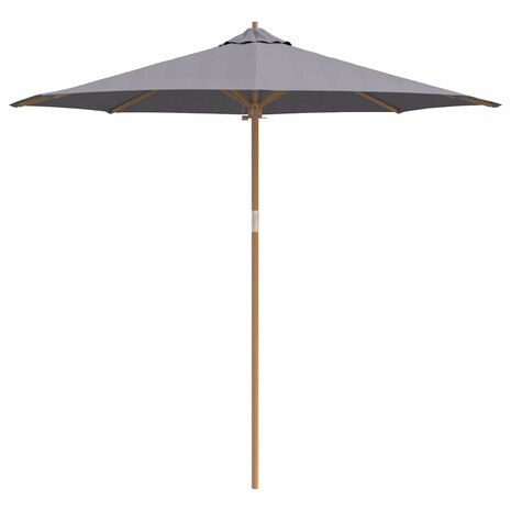Tuinparasol Donkergrijs 270 x 270 x 260 cm Bamboe