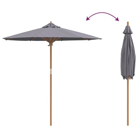 Tuinparasol Donkergrijs 217 x 217 x 230 cm Bamboe