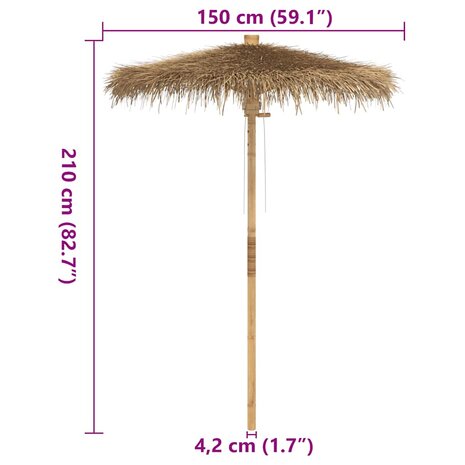 Paraplu Tiki met klamboe 150 cm bamboe