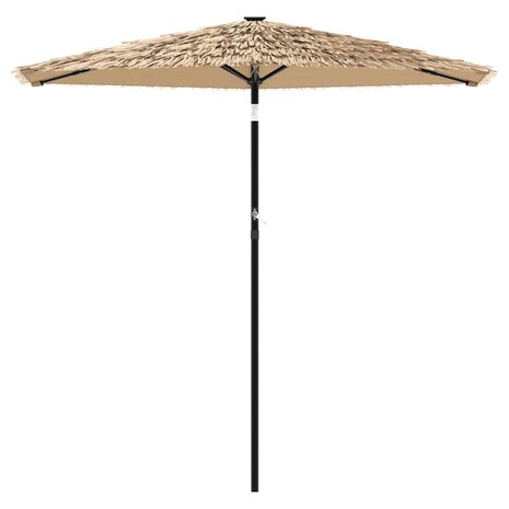 Parasol met LED's en stalen paal 223x223x213 cm bruin