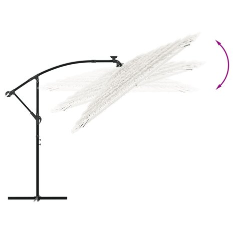 Parasol met stalen paal 246x246x230 cm wit