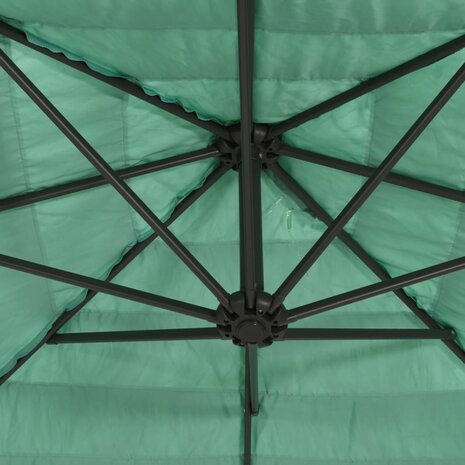 Parasol met stalen paal 388x388x248 cm groen
