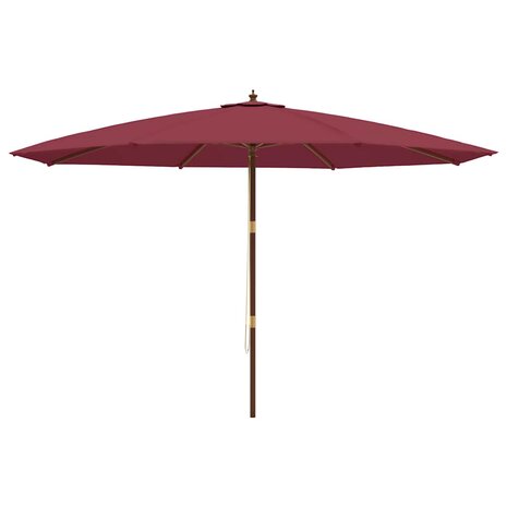 Parasol met houten paal 400x273 cm bordeauxrood