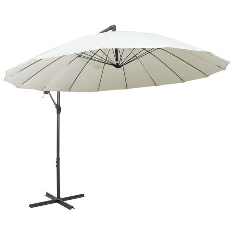 Zweefparasol met aluminium paal 3 m wit