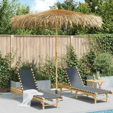 Parasol van bamboe met dak van bananenbladeren 210 cm