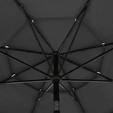 Parasol 3-laags met aluminium paal 3,5 m antracietkleurig