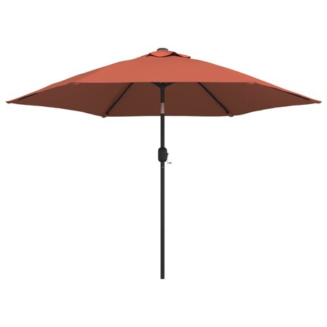 Parasol met LED-verlichting en stalen paal 300 cm terracotta
