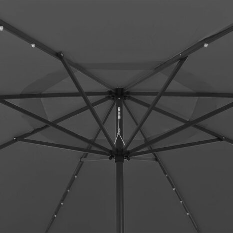 Parasol met LED-verlichting 400 cm antracietkleurig