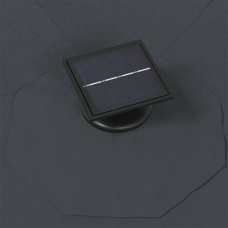 Wandparasol met LED's 300 cm antracietkleurig