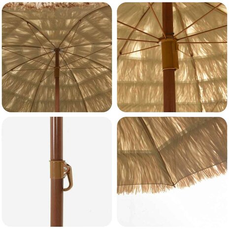 Strandparasol Bruin Ø 265 x 267 cm Staal