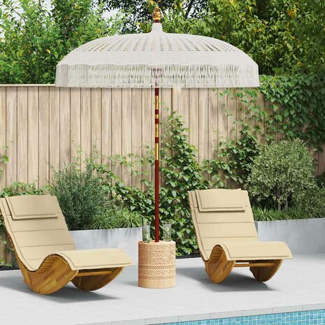 Parasol Crème (185-195) x 250 cm Katoen en massief hout