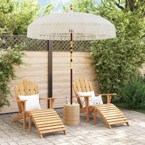 Parasol Crème (185-195) x 250 cm Katoen en massief hout