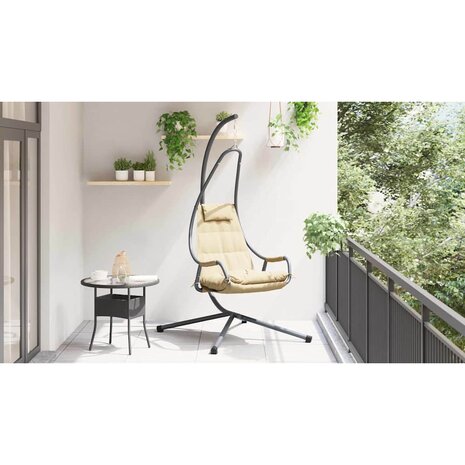 Hangende ei-stoel Beige 94 x 107 x 196.5 cm Staal