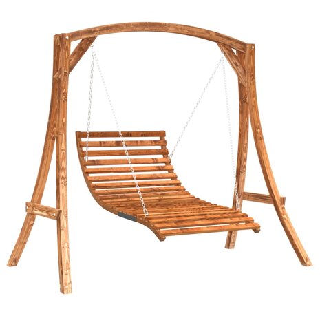 Schommelbed vurenhout met teak afwerking