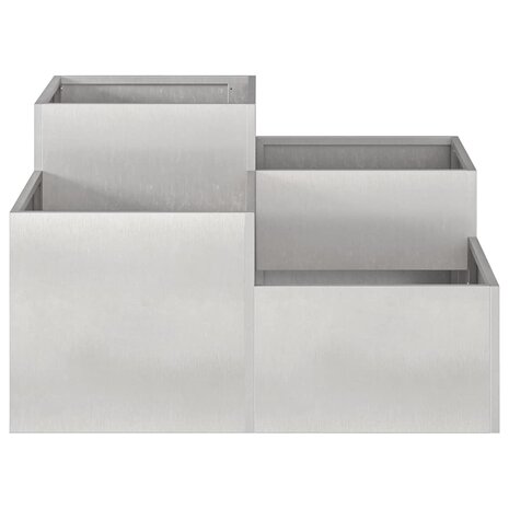 Tuin Bloempot Zilver 100 x 100 x 48 cm Roestvrij staal