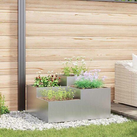Tuin Bloempot Zilver 100 x 100 x 48 cm Gegalvaniseerd staal