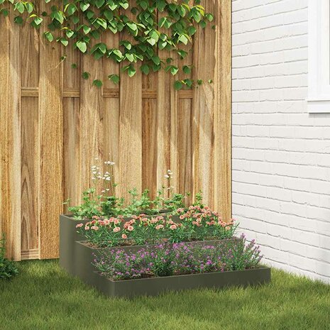 Tuin Bloempot Olijfgroen 90 x 90 x 35 cm Staal