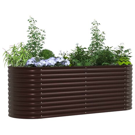 Verhoogde plantenbak Bruin 240 x 80 x 81 cm Staal