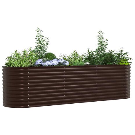 Verhoogde plantenbak Bruin 320 x 80 x 81 cm Staal