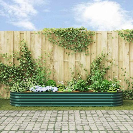 Verhoogde plantenbak Groen 320 x 80 x 44 cm Staal