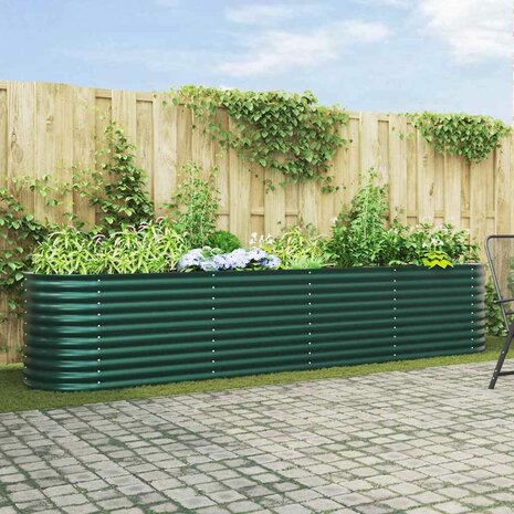 Verhoogde plantenbak Groen 400 x 80 x 81 cm Staal