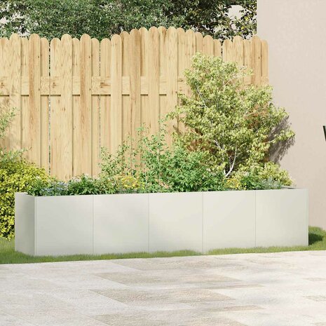 Plantenbak 200x40x40 cm koudgewalst staal wit