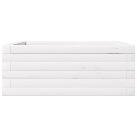 Plantenbak 60x60x23 cm massief grenenhout wit