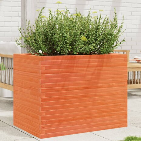 Plantenbak 90x60x68,5 cm massief grenenhout wasbruin