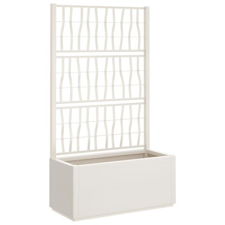 Plantenbak met latwerk 80x36x140 cm polypropeen wit