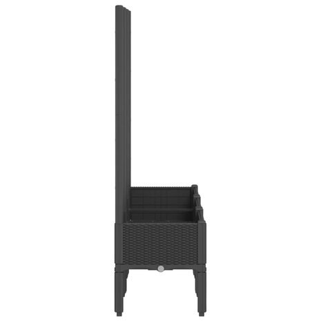 Plantenbak met latwerk 120x40x142 cm polypropeen zwart