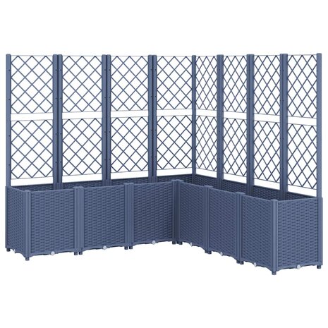 Plantenbak met latwerk 160x160x140 cm polypropeen blauwgrijs