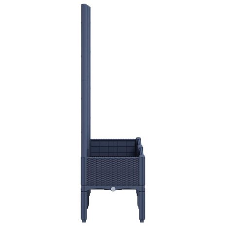 Plantenbak met latwerk 80x40x142 cm polypropeen blauwgrijs