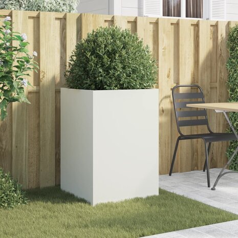 Plantenbak 52x48x75 cm staal wit