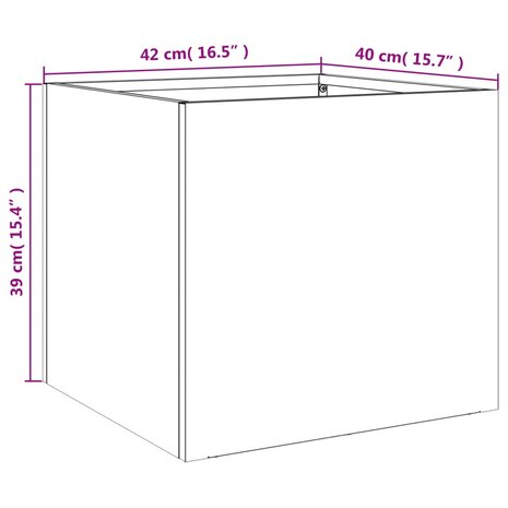 Plantenbakken 2 st 42x40x39 cm staal zwart