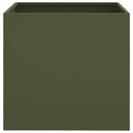 Plantenbakken 2 st 42x40x39 cm staal olijfgroen
