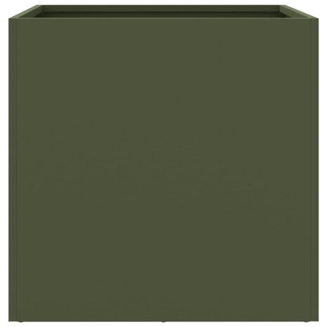 Plantenbakken 2 st 42x40x39 cm staal olijfgroen