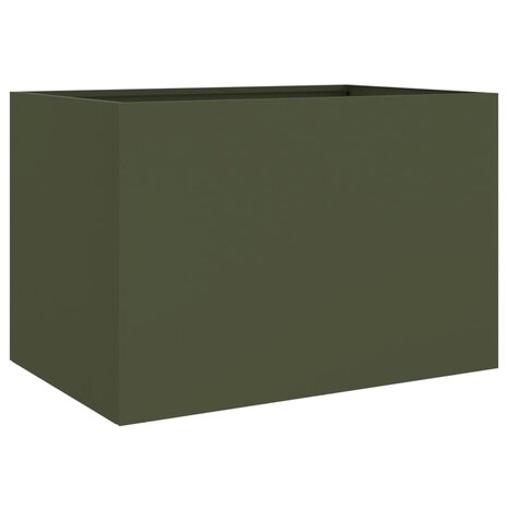 Plantenbak 62x47x46 cm staal olijfgroen