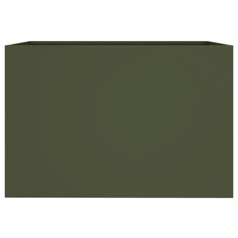 Plantenbak 62x47x46 cm staal olijfgroen