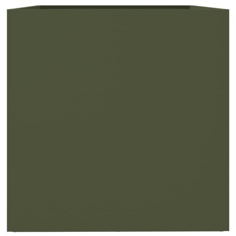 Plantenbak 62x47x46 cm staal olijfgroen