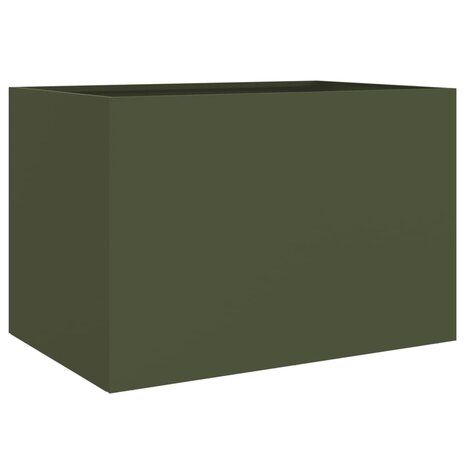 Plantenbak 62x47x46 cm staal olijfgroen