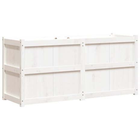 Plantenbak 150x50x70 cm massief grenenhout wit
