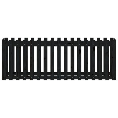 Plantenbak verhoogd hekontwerp 200x50x70 cm grenenhout zwart