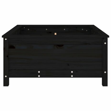 Plantenbak 82,5x82,5x39 cm massief grenenhout zwart
